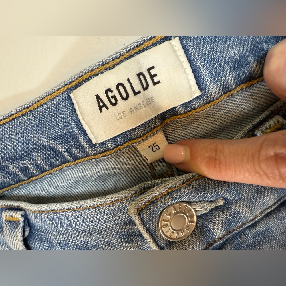 Agolde Toni Mid Rise Slim Straight Jeans Denim women’s 25 (bin Y) - Picture 8 of 10